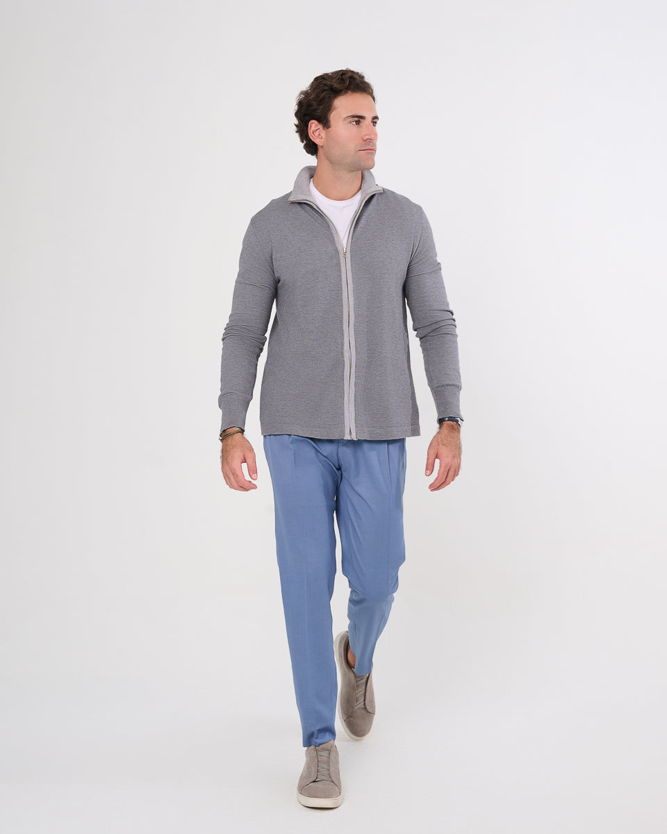 Zipper sweater merino Wool