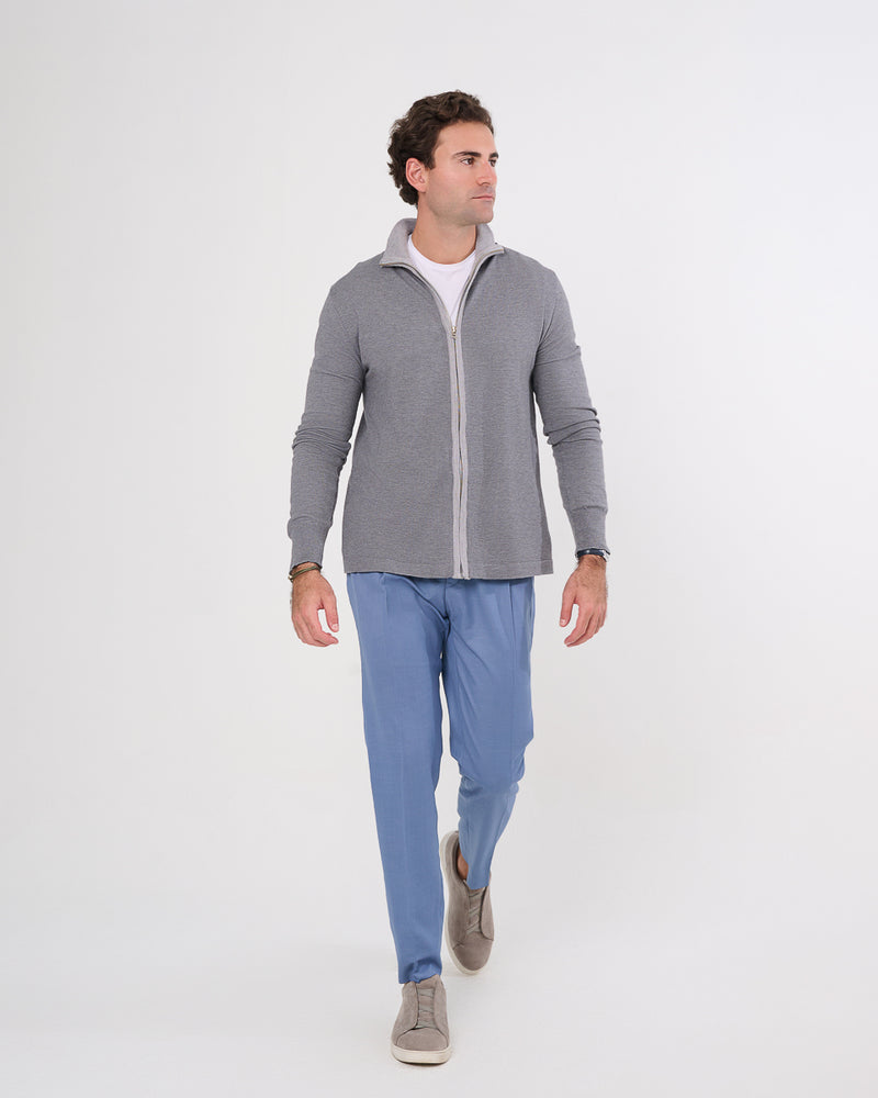 Zipper sweater merino Wool