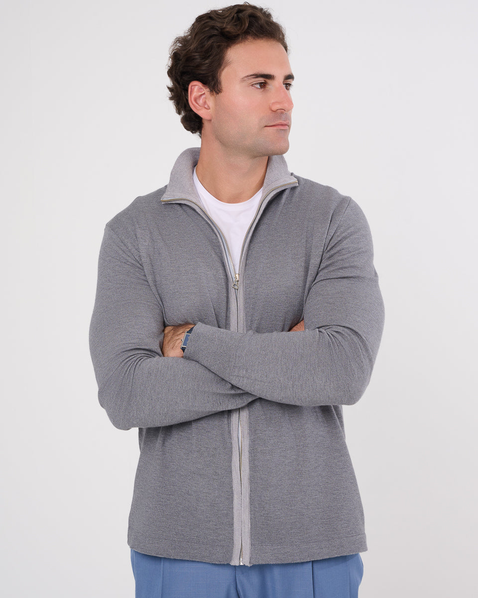 Zipper sweater merino Wool