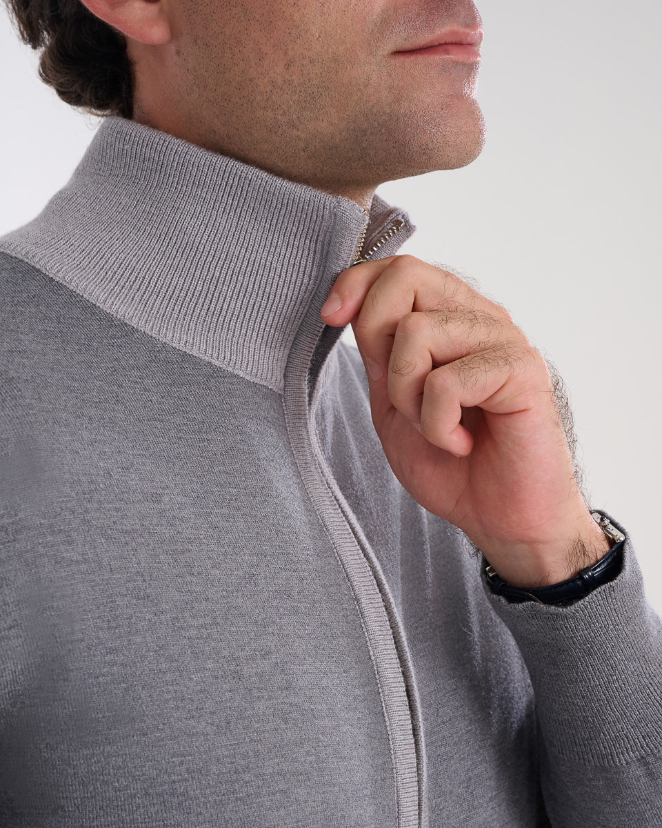 Zipper sweater merino Wool