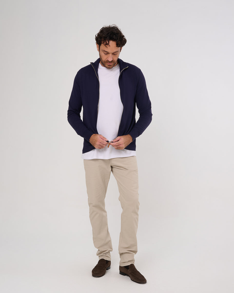 Zipper sweater merino Wool