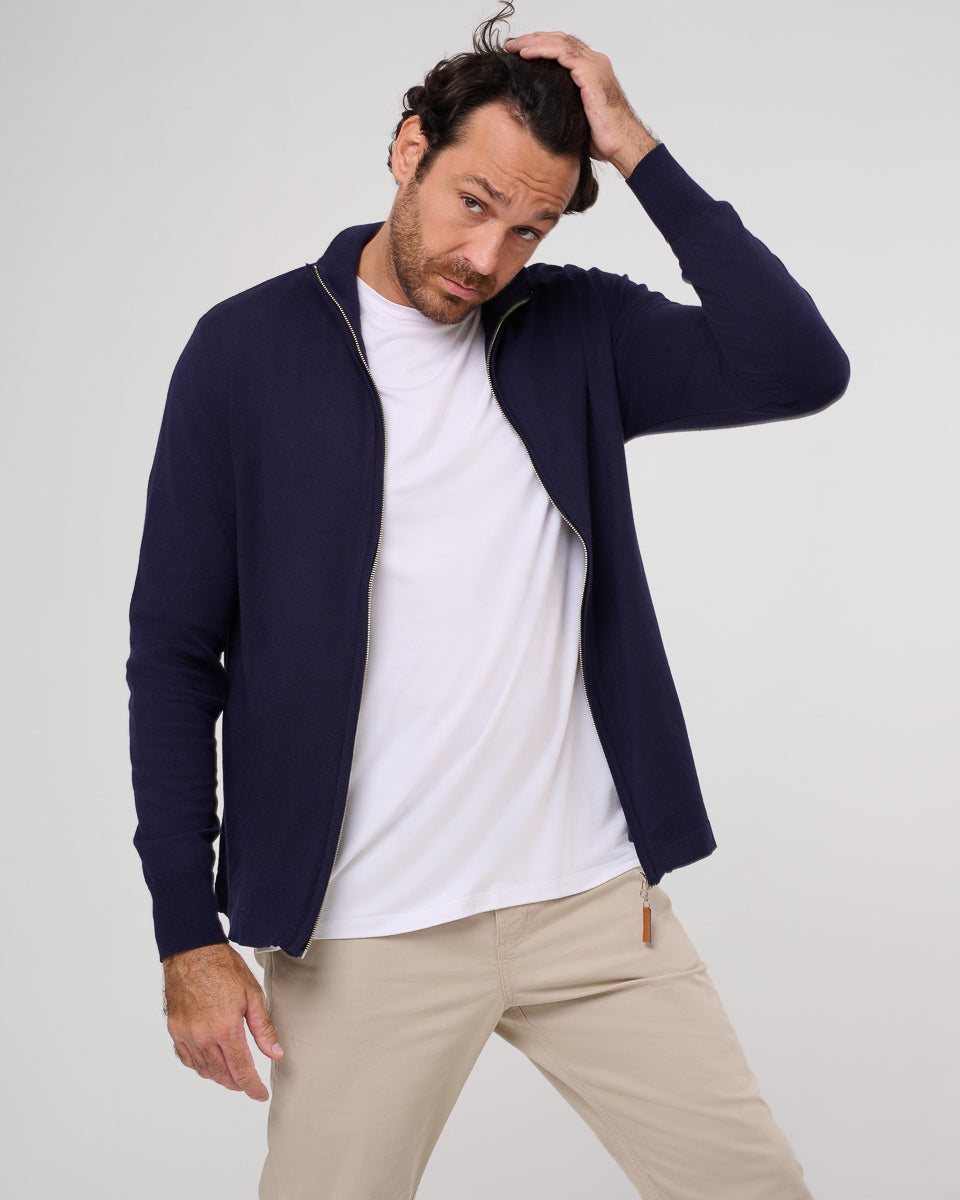 Zipper sweater merino Wool