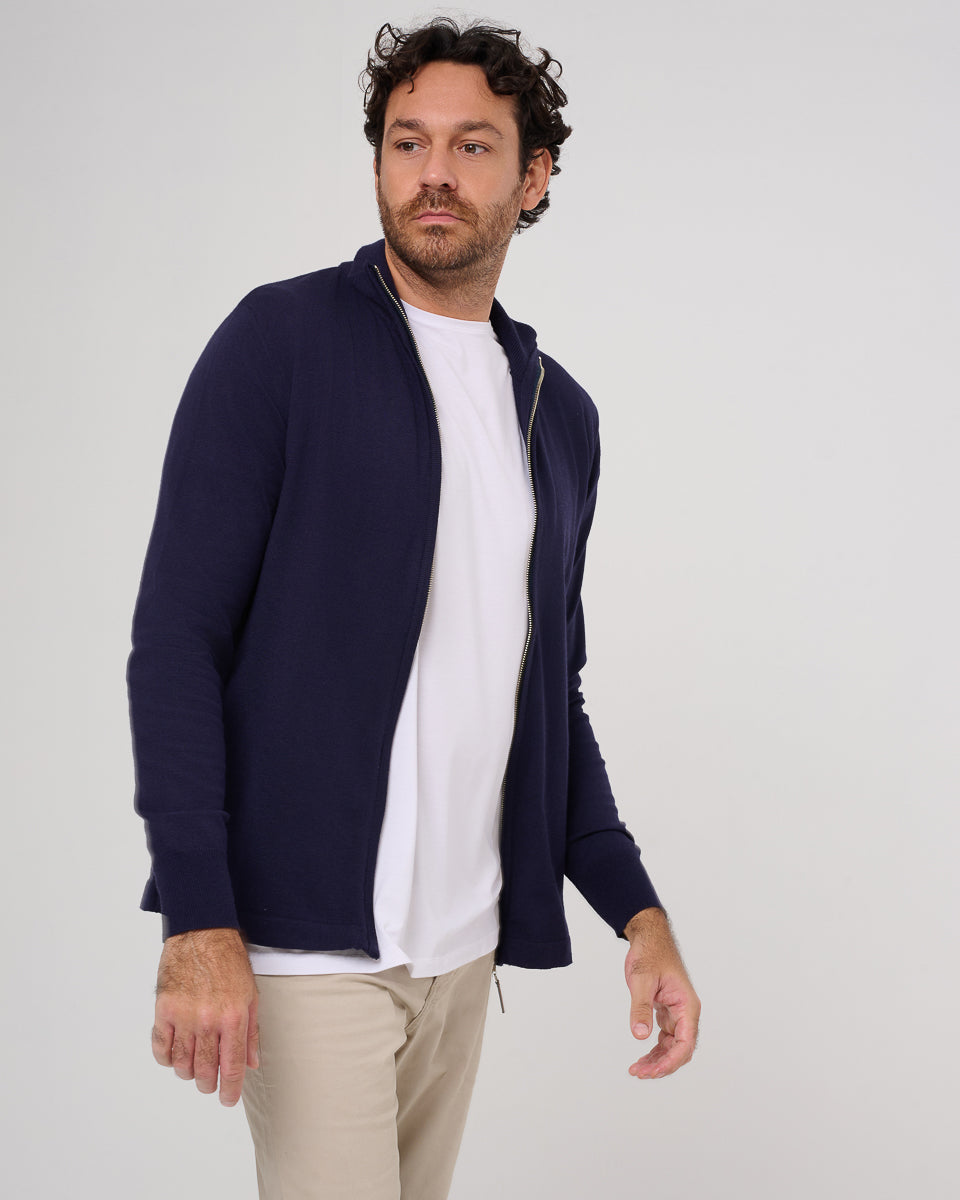 Zipper sweater merino Wool