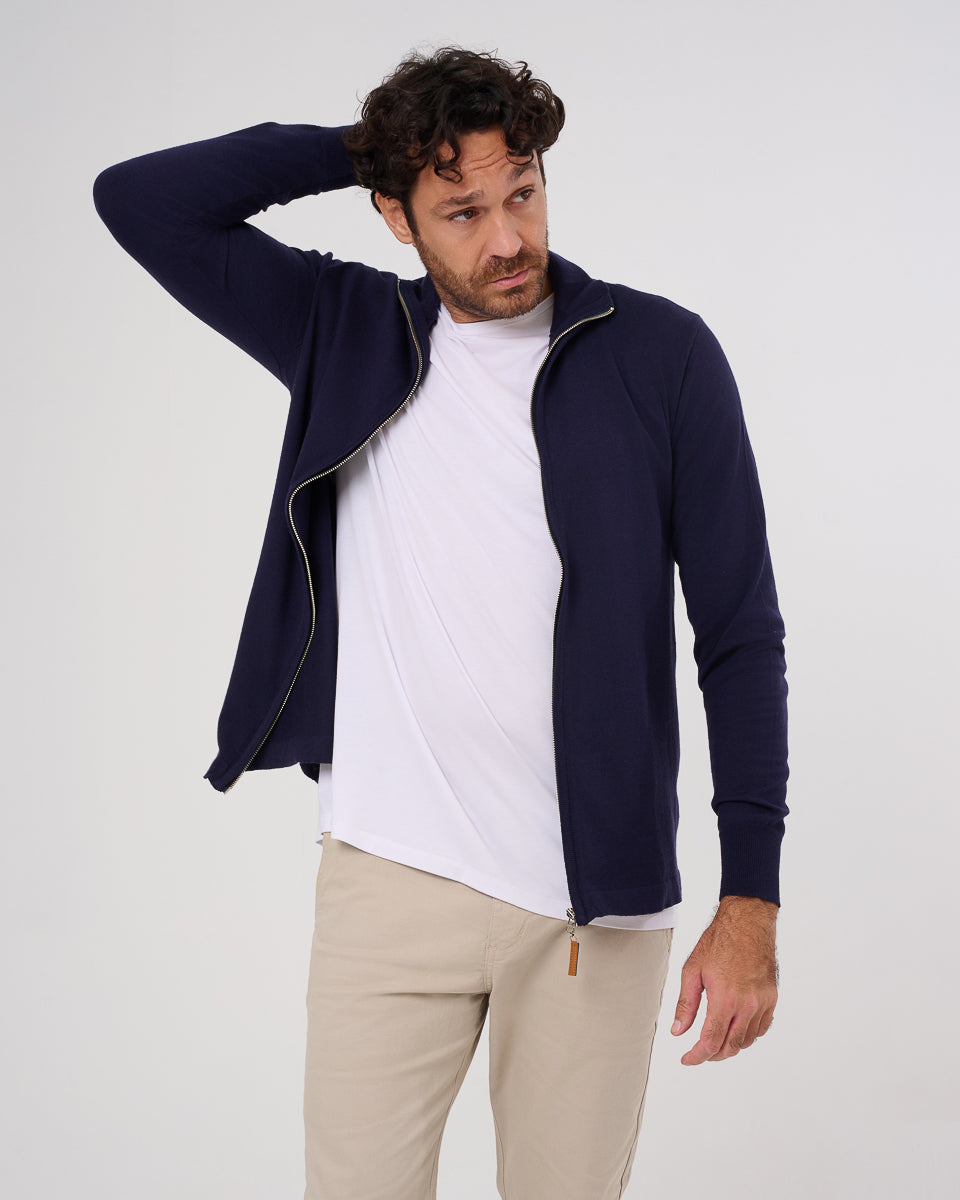 Zipper sweater merino Wool