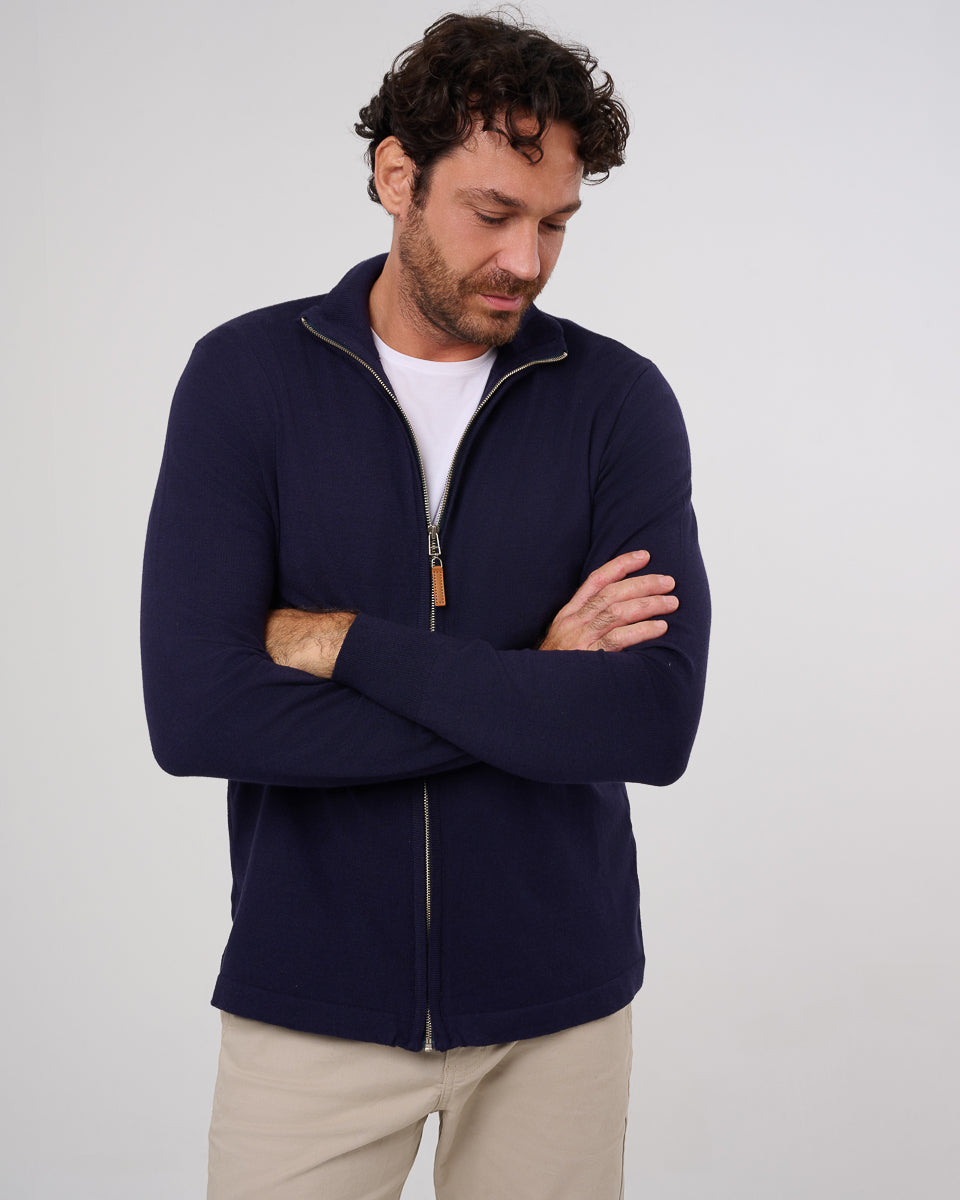 Zipper sweater merino Wool