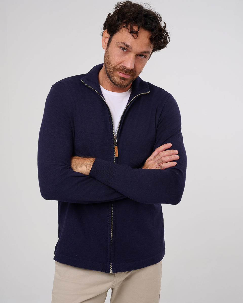 Zipper sweater merino Wool