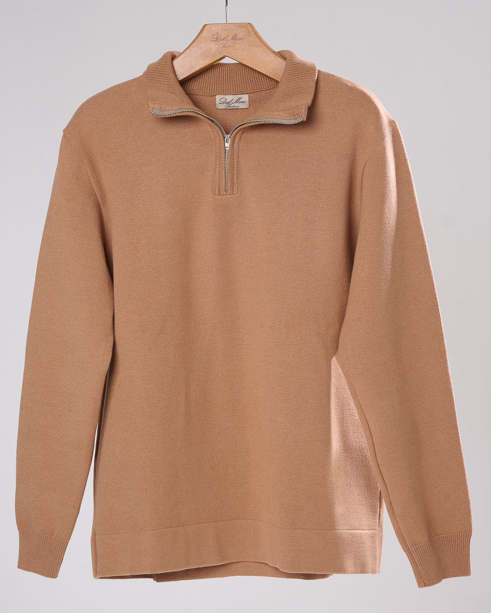 QuarterZip lã natural